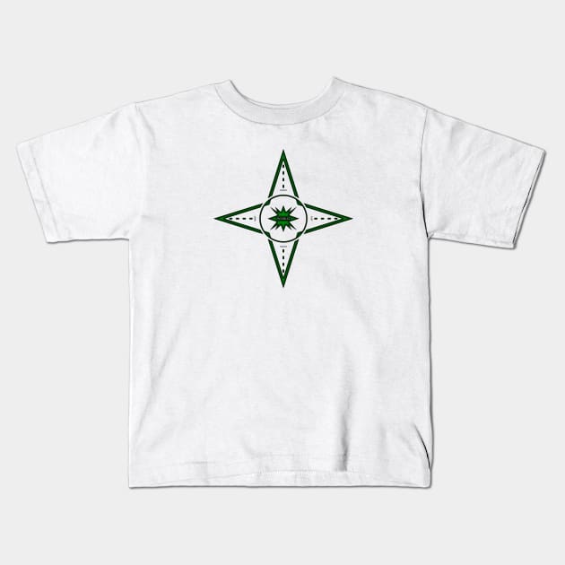 NORTH, EAST, SOUTH, WEST/GREEN. SAMER BRASIL Kids T-Shirt by Samer Brasil